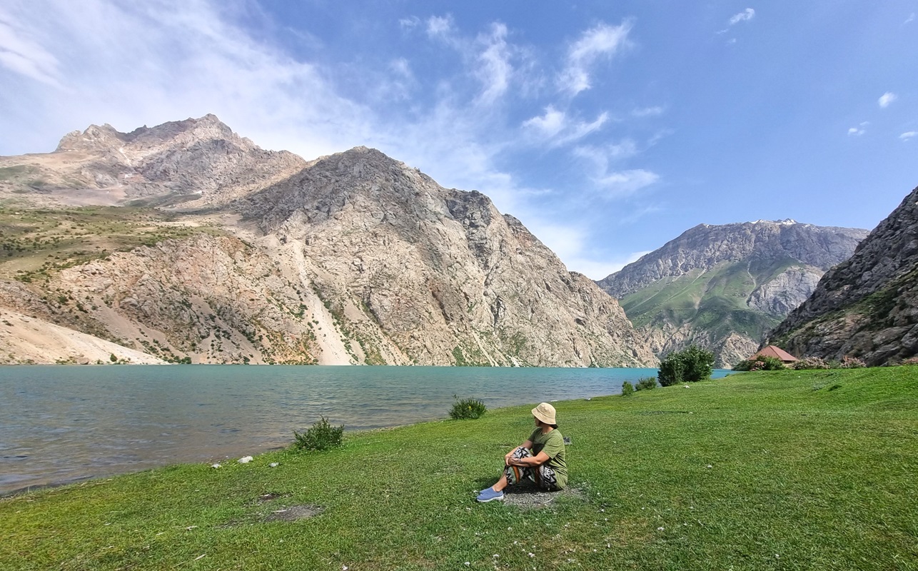 Aliya at Hazorchashma Lake, Tajikistan