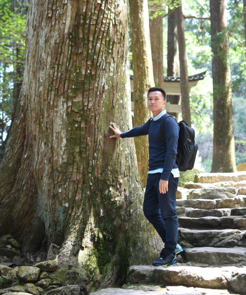 Toan hiking the Kumano Kodo trail